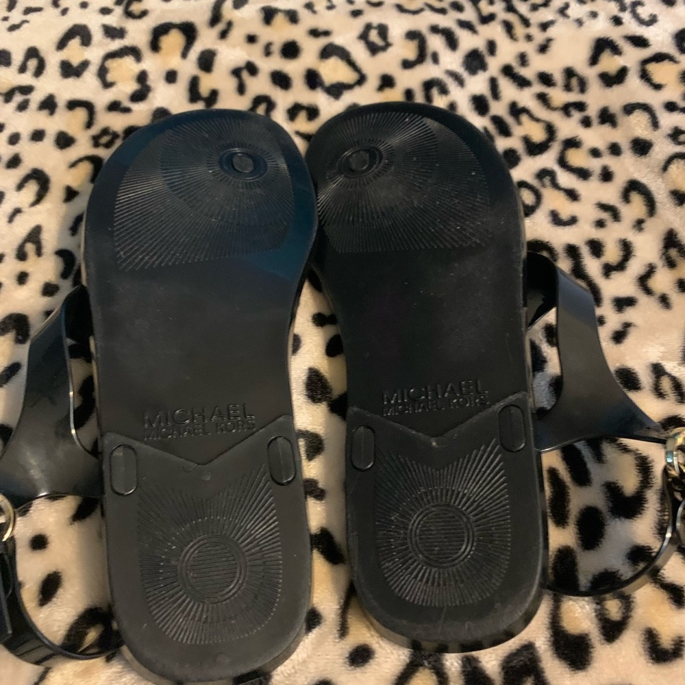 Michael Kors Black Jelly Sandals.